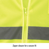 ANSI Class 3 Short Sleeve Hi-Vis Safety Vest, Lime - Zipper